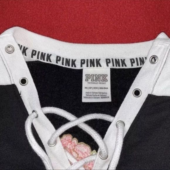PINK Victoria’s Secret Rose Lace Up Varsity Sweetheart - Picture 6 of 7